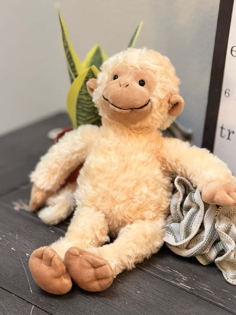 Gund Swingsley Monkey Plush Stuffed Animal Toy Cream